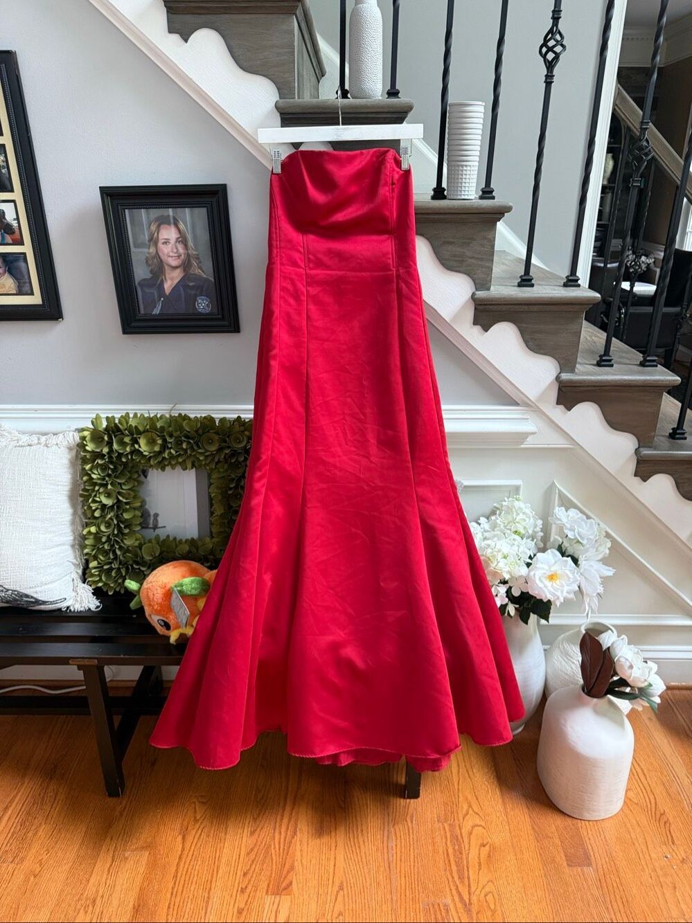 Vintage Night Way Red Ft & Flair Gown Dress sz 8 EUC